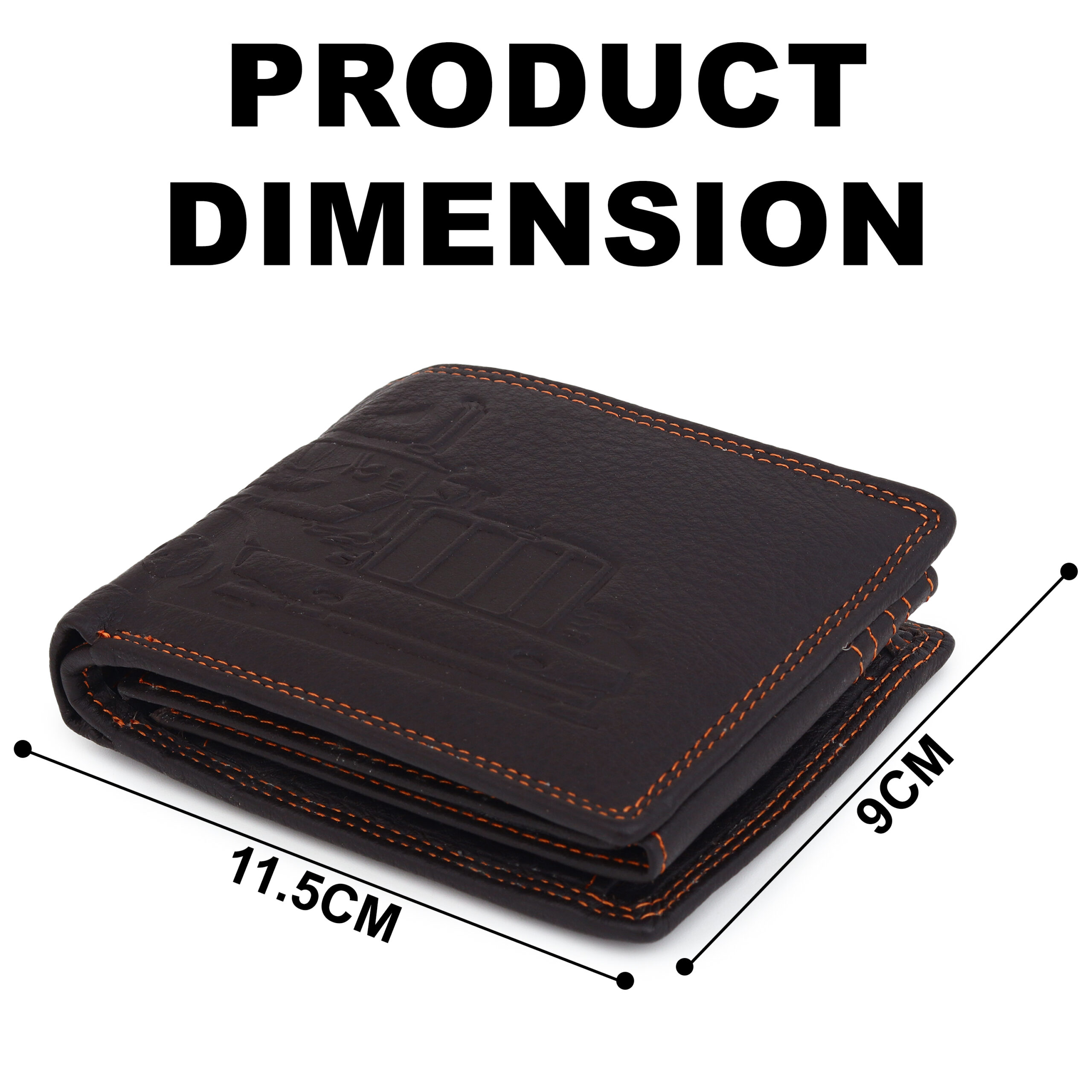 Premium Pebbled Leather Dark Brown Wallet – Compact & Durable - Image 2