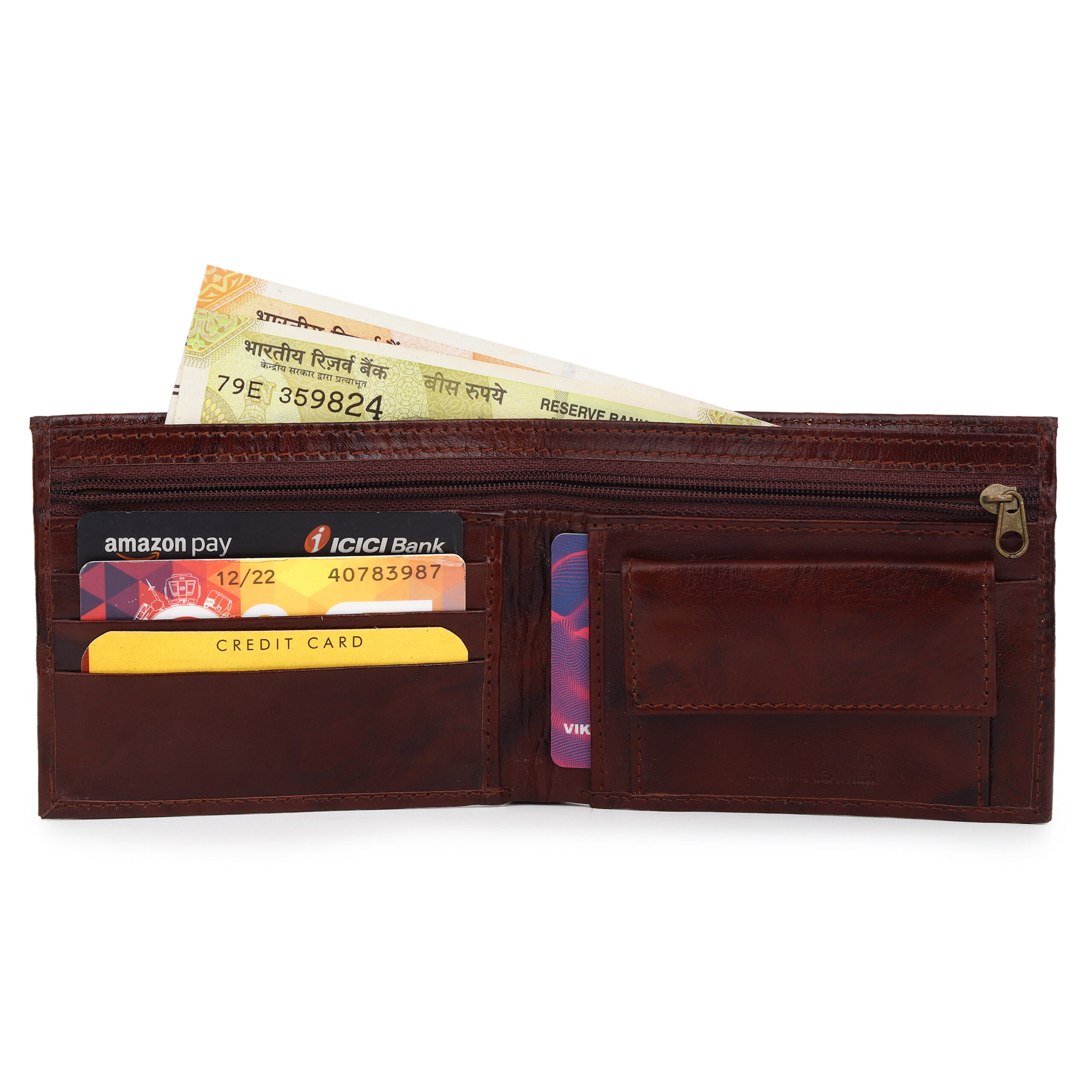 Cosmos Dark Brown RFID Leather Wallet for Men Sleek Bifold Minimalist Design - Image 7