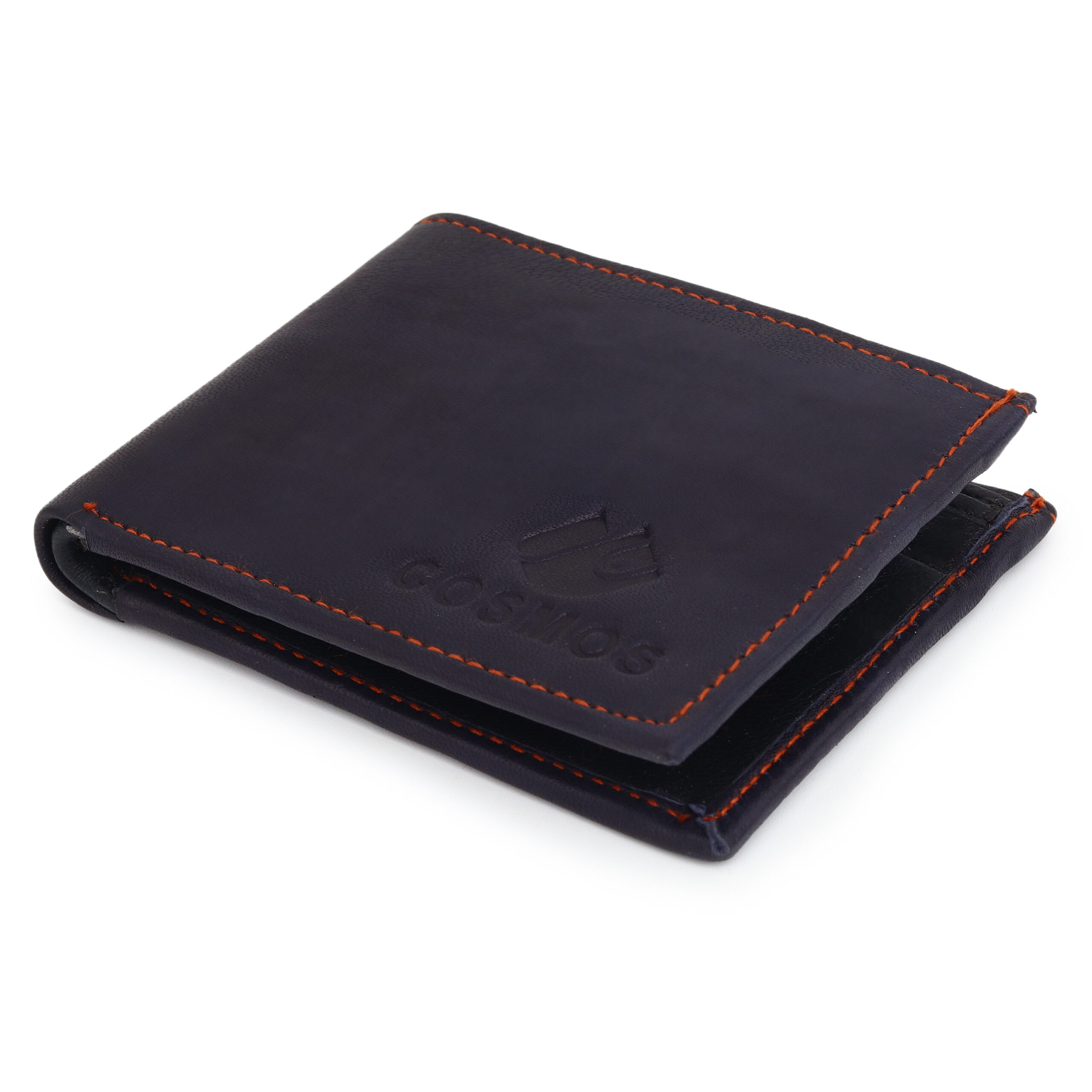 Navy Blue Slim Leather Wallet for Men & Women