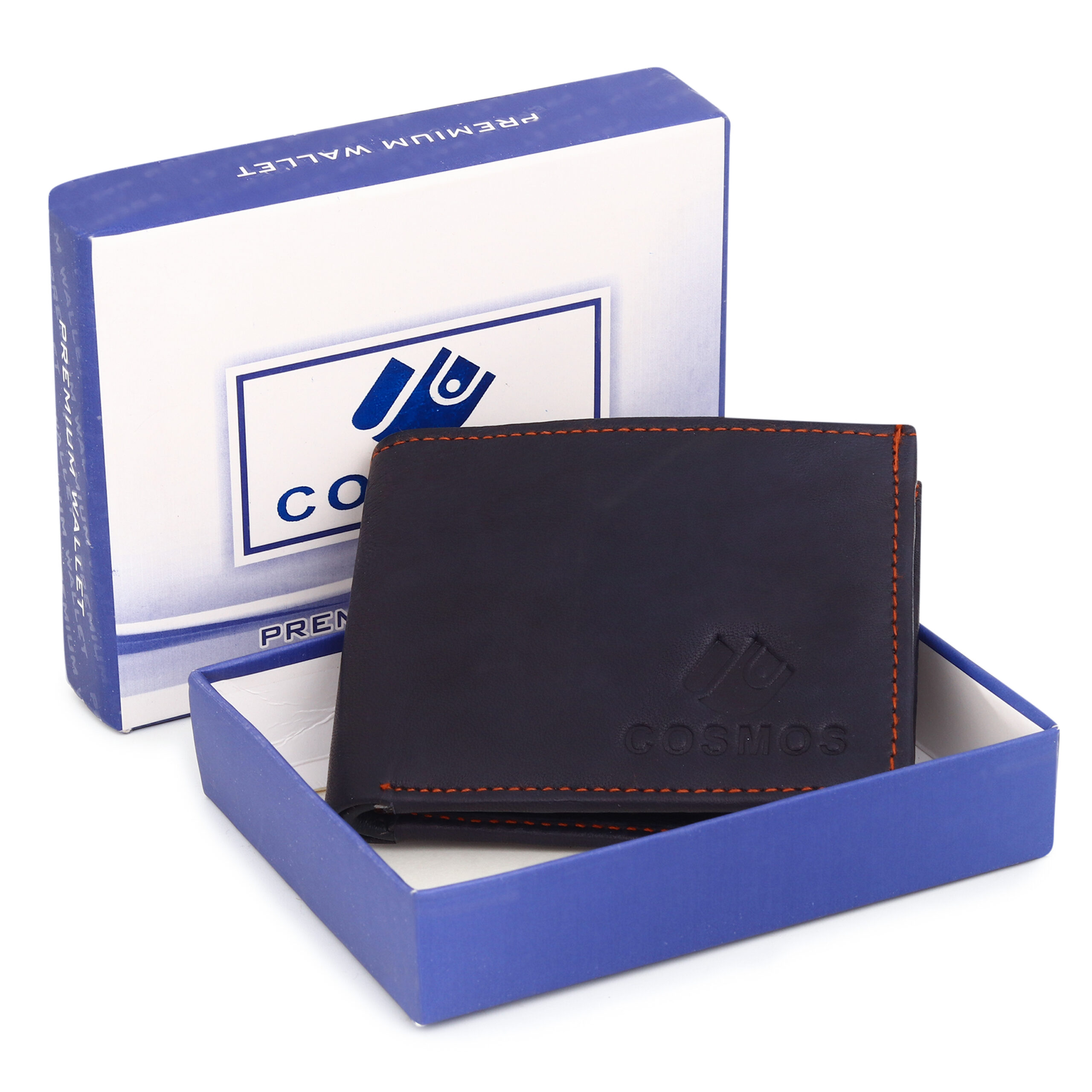 Navy Blue Slim Leather Wallet for Men & Women - Image 5