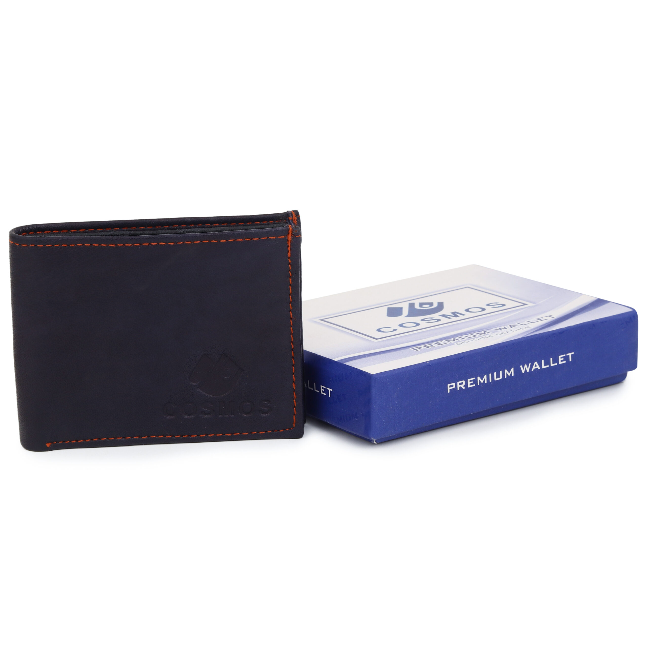 Navy Blue Slim Leather Wallet for Men & Women - Image 6