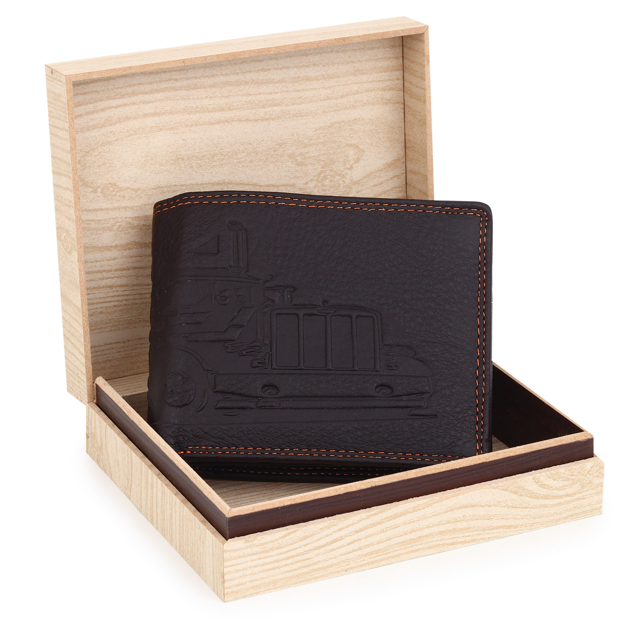 Premium Pebbled Leather Dark Brown Wallet – Compact & Durable - Image 4