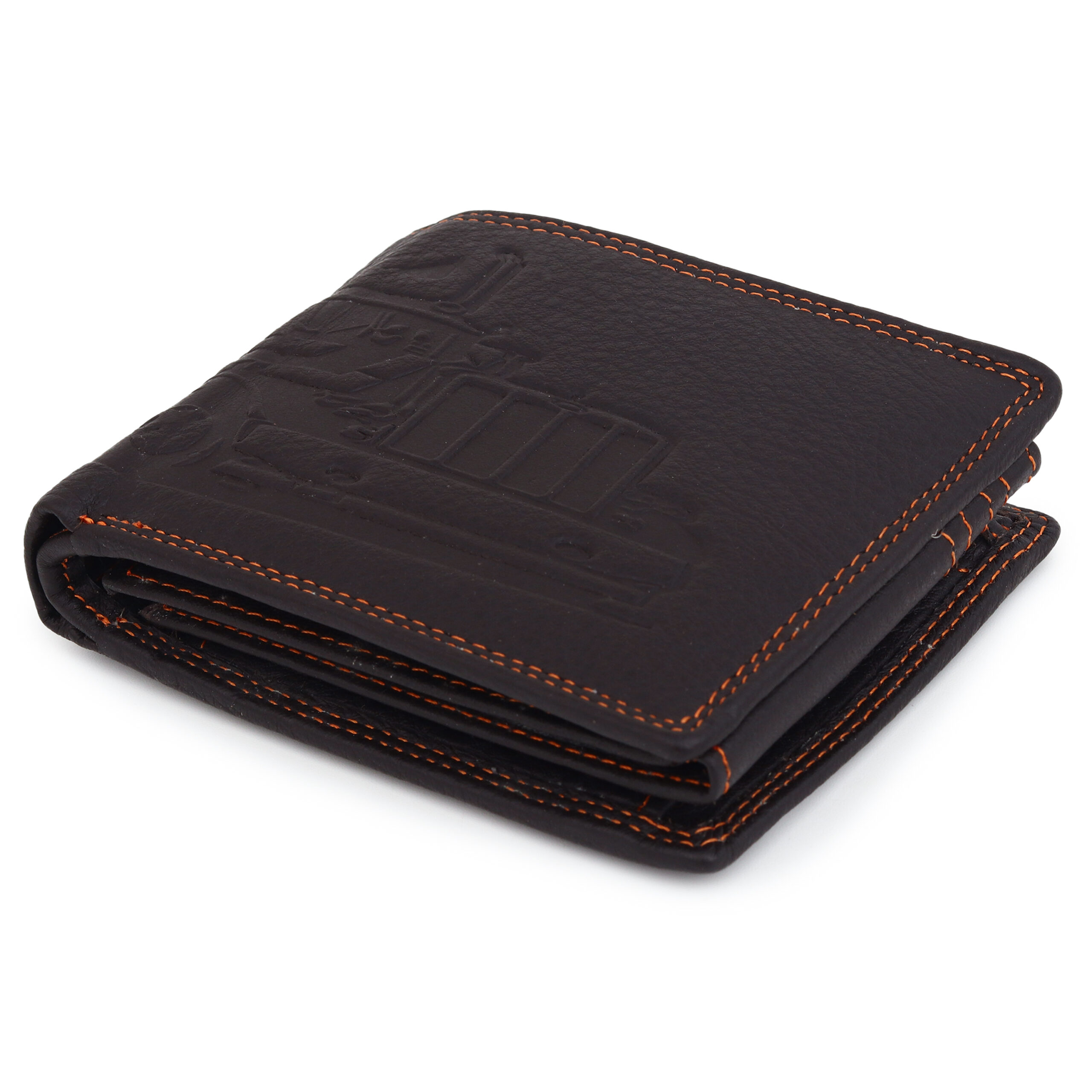 Premium Pebbled Leather Dark Brown Wallet – Compact & Durable