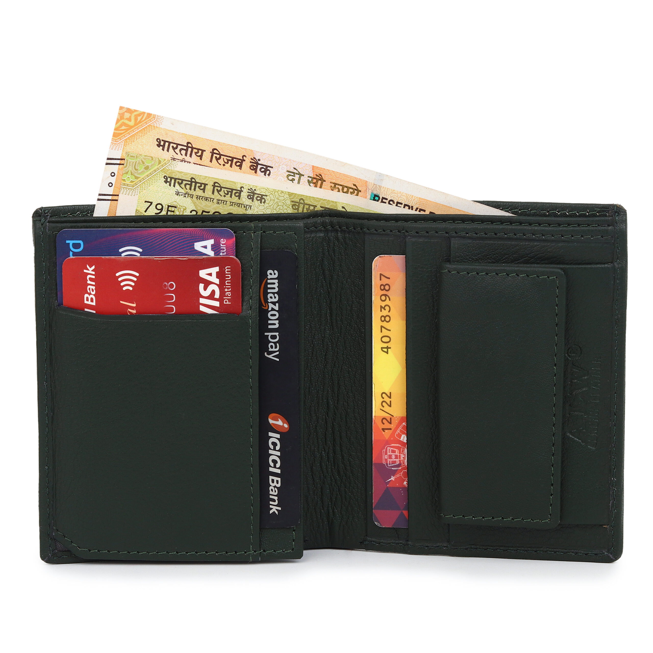 Dark Green Premium Leather Wallet for Men & Women - Image 6