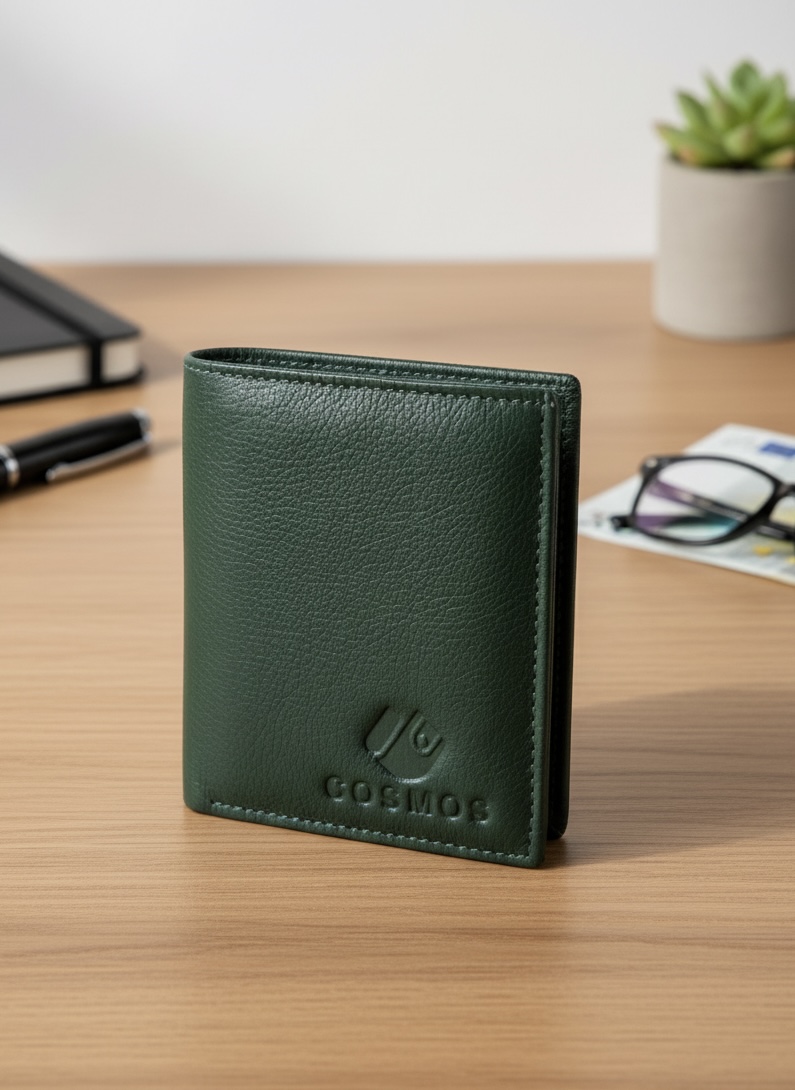 Dark Green Premium Leather Wallet for Men & Women - Image 8