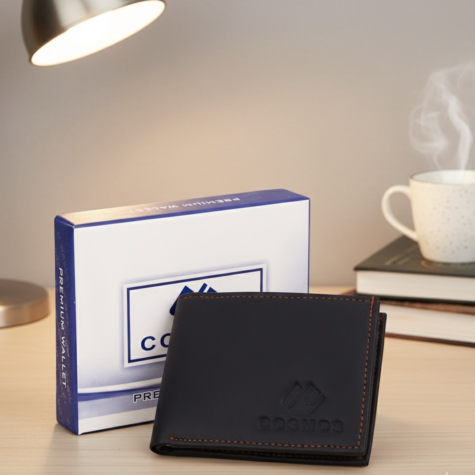 Navy Blue Slim Leather Wallet for Men & Women - Image 8