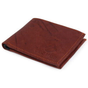 Cosmos Brown Leather Bifold Wallet for Men with Coin Pocket Classic Stylish Design