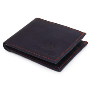 Navy Blue Slim Leather Wallet for Men & Women