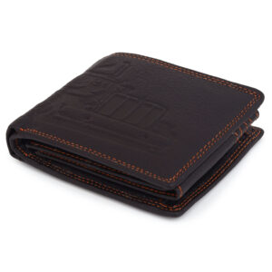 Premium Pebbled Leather Dark Brown Wallet – Compact & Durable